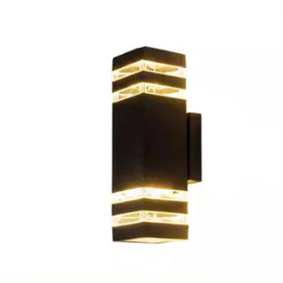 Rectangular Black LED Outdoor Up Down Wall Lights Zawala Image - 7