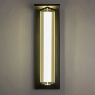 Outdoor Ribbed Glass Black Vertical Wall Sconce Zawala Image - 18