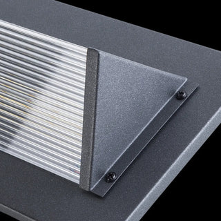 Outdoor Ribbed Glass Black Vertical Wall Sconce Zawala Image - 20