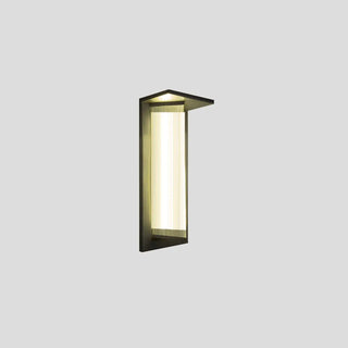 Outdoor Ribbed Glass Black Vertical Wall Sconce Zawala Image - 21