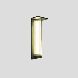 Outdoor Ribbed Glass Black Vertical Wall Sconce Zawala Image - 23
