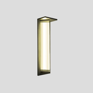 Outdoor Ribbed Glass Black Vertical Wall Sconce Zawala Image - 25