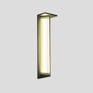 Outdoor Ribbed Glass Black Vertical Wall Sconce Zawala Image - 27