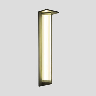 Outdoor Ribbed Glass Black Vertical Wall Sconce Zawala Image - 28
