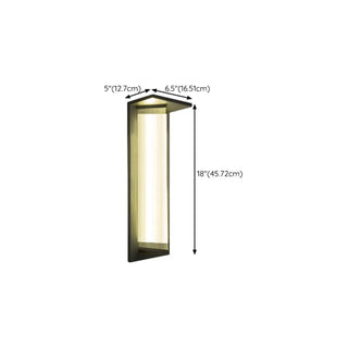 Outdoor Ribbed Glass Black Vertical Wall Sconce Zawala #size