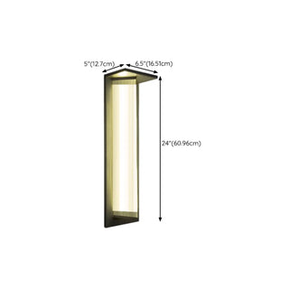 Outdoor Ribbed Glass Black Vertical Wall Sconce Zawala Image - 30