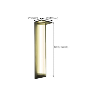 Outdoor Ribbed Glass Black Vertical Wall Sconce Zawala Image - 31