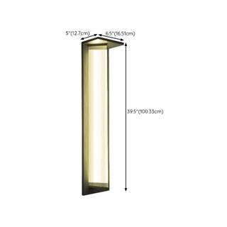 Outdoor Ribbed Glass Black Vertical Wall Sconce Zawala Image - 32