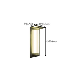 Outdoor Ribbed Glass Black Vertical Wall Sconce Zawala Image - 33