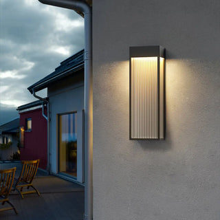 Outdoor Ribbed Glass Vertical Waterproof Wall Light Zawala Image - 1