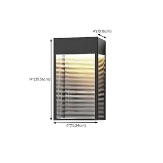 Outdoor Ribbed Glass Vertical Waterproof Wall Light Zawala #size
