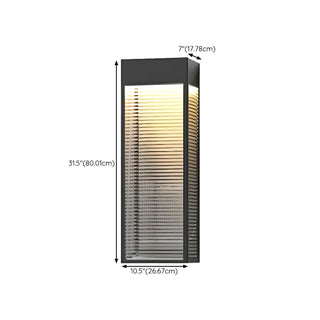 Outdoor Ribbed Glass Vertical Waterproof Wall Light Zawala Image - 15