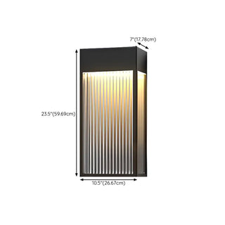 Outdoor Ribbed Glass Vertical Waterproof Wall Light Zawala Image - 17