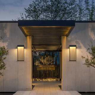 Outdoor Ribbed Glass Vertical Waterproof Wall Light Zawala Image - 3