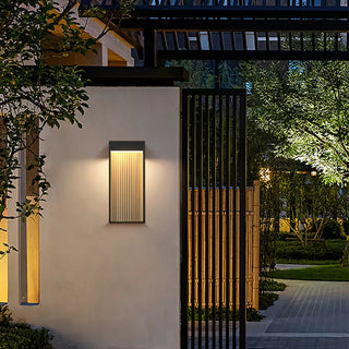 Outdoor Ribbed Glass Vertical Waterproof Wall Light Zawala Image - 4