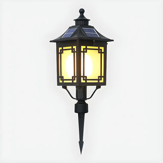 Retro Black Garden Square Lantern Landscape Lighting Zawala Image - 1