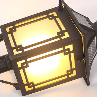 Retro Black Garden Square Lantern Landscape Lighting Zawala Image - 2