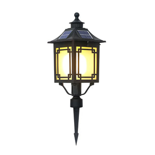 Retro Black Garden Square Lantern Landscape Lighting Zawala Image - 3