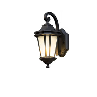 Classic Black Lantern Glass Outdoor Ambient Wall light Zawala Image - 11