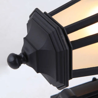 Classic Black Lantern Glass Outdoor Ambient Wall light Zawala Image - 12