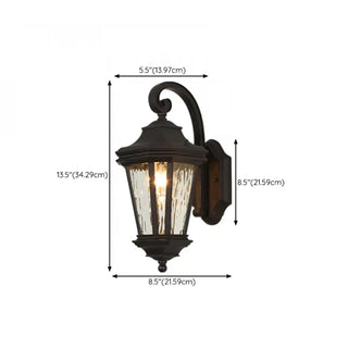 Classic Black Lantern Glass Outdoor Ambient Wall light Zawala Image - 16