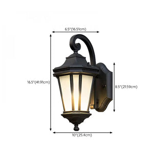 Classic Black Lantern Glass Outdoor Ambient Wall light Zawala Image - 17