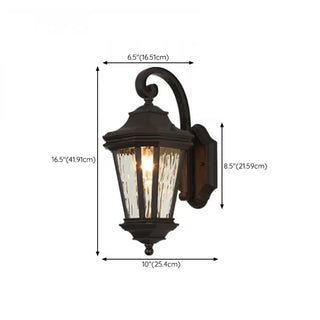 Classic Black Lantern Glass Outdoor Ambient Wall light Zawala Image - 18