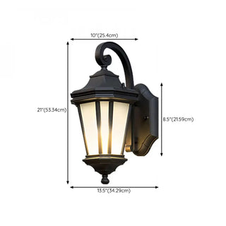 Classic Black Lantern Glass Outdoor Ambient Wall light Zawala Image - 19