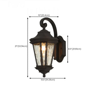 Classic Black Lantern Glass Outdoor Ambient Wall light Zawala Image - 20