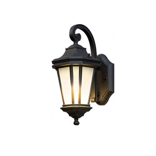 Classic Black Lantern Glass Outdoor Ambient Wall light Zawala Image - 6