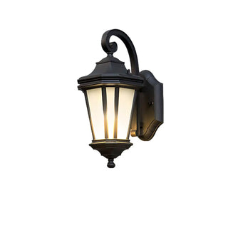 Classic Black Lantern Glass Outdoor Ambient Wall light Zawala Image - 9