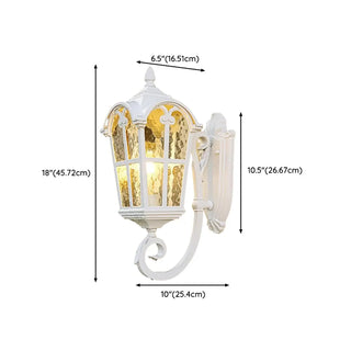 Vintage Geometric Metal Outdoor Wall Lamp White Dimming Zawala Image - 10