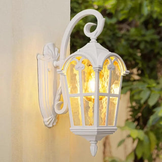 Vintage Geometric Metal Outdoor Wall Lamp White Dimming Zawala Image - 2
