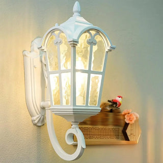 Vintage Geometric Metal Outdoor Wall Lamp White Dimming Zawala Image - 4