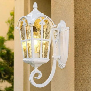 Vintage Geometric Metal Outdoor Wall Lamp White Dimming Zawala Image - 5