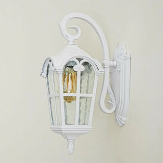 Vintage Geometric Metal Outdoor Wall Lamp White Dimming Zawala Image - 7