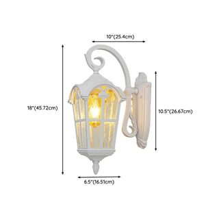 Vintage Geometric Metal Outdoor Wall Lamp White Dimming Zawala #size
