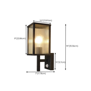 Outdoor Black Geometric Waterproof Metal Wall Sconce Zawala Image - 22