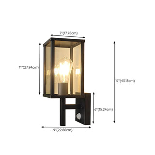 Outdoor Black Geometric Waterproof Metal Wall Sconce Zawala Image - 25