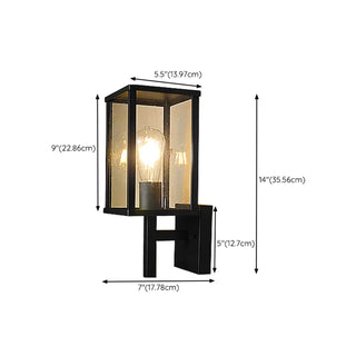 Outdoor Black Geometric Waterproof Metal Wall Sconce Zawala Image - 32