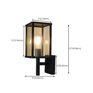 Outdoor Black Geometric Waterproof Metal Wall Sconce Zawala Image - 36