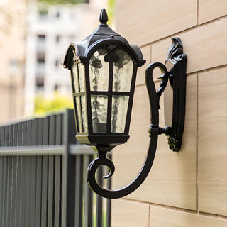 Black Outdoor Lantern Waterproof LED Wall Sconce Zawala Image - 1