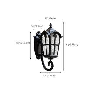 Black Outdoor Lantern Waterproof LED Wall Sconce Zawala #size