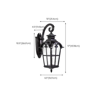 Black Outdoor Lantern Waterproof LED Wall Sconce Zawala Image - 12