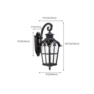 Black Outdoor Lantern Waterproof LED Wall Sconce Zawala Image - 14