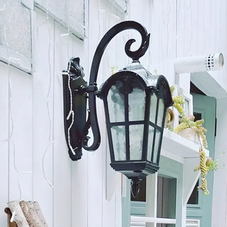 Black Outdoor Lantern Waterproof LED Wall Sconce Zawala Image - 2