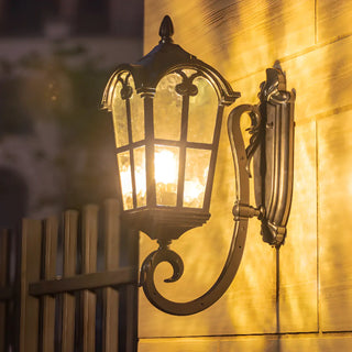 Black Outdoor Lantern Waterproof LED Wall Sconce Zawala Image - 3