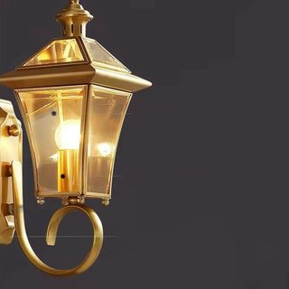 Outdoor Waterproof Gold Lantern Wall Sconce Zawala Image - 10
