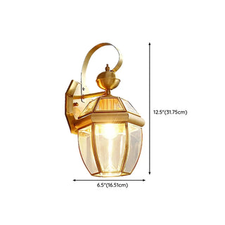 Outdoor Waterproof Gold Lantern Wall Sconce Zawala #size