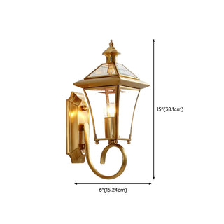 Outdoor Waterproof Gold Lantern Wall Sconce Zawala Image - 13